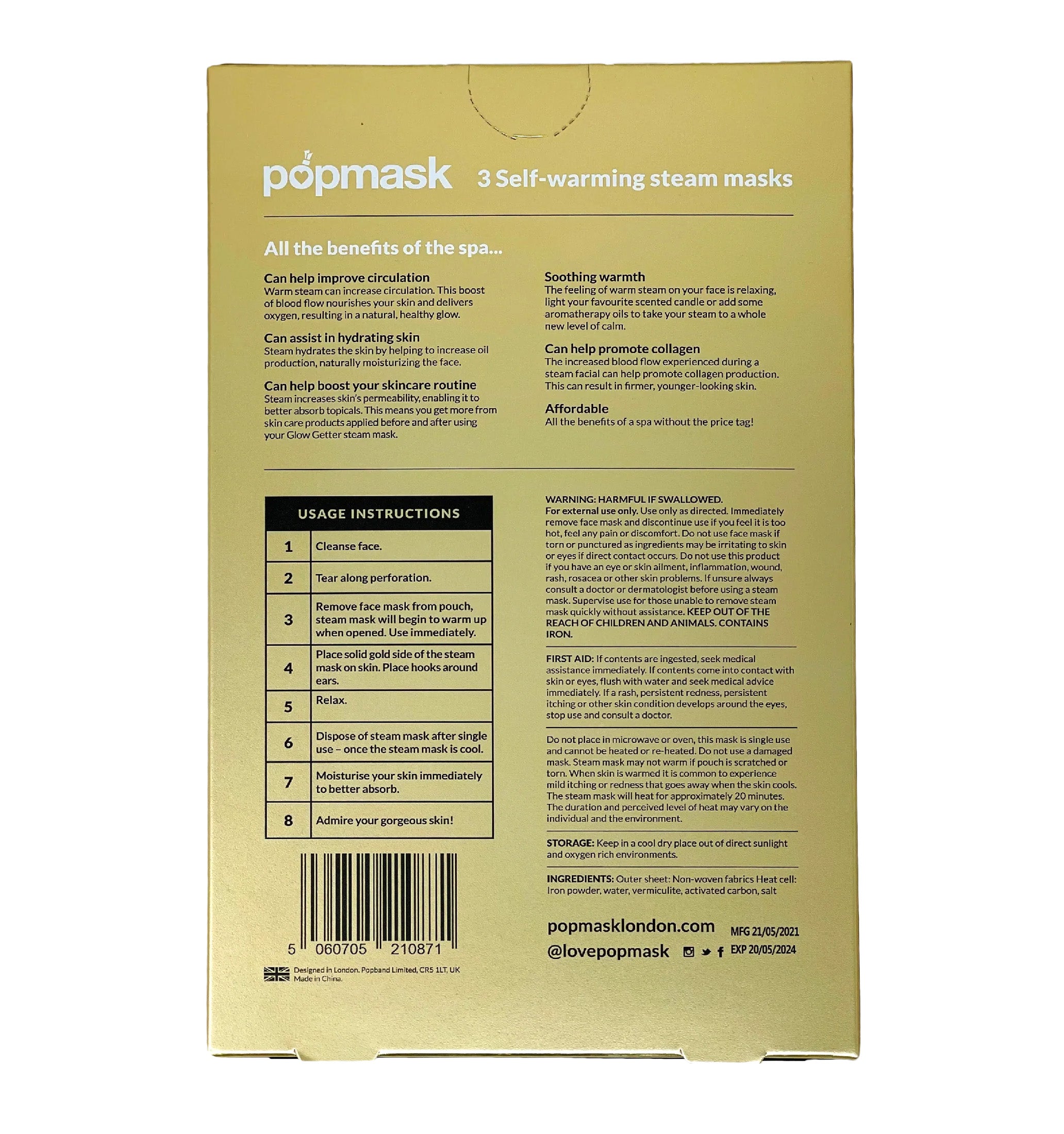 Popmask Glow Getter Self-Warming Full-Face Mask