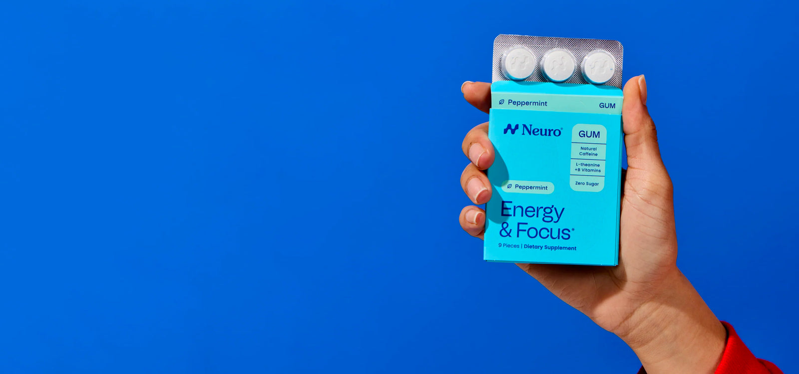 Neuro Gum and Mints nootropic formula with natural caffeine, L-theanine, and more uses clinically studied ingredients to help you feel energized, focused and calm.