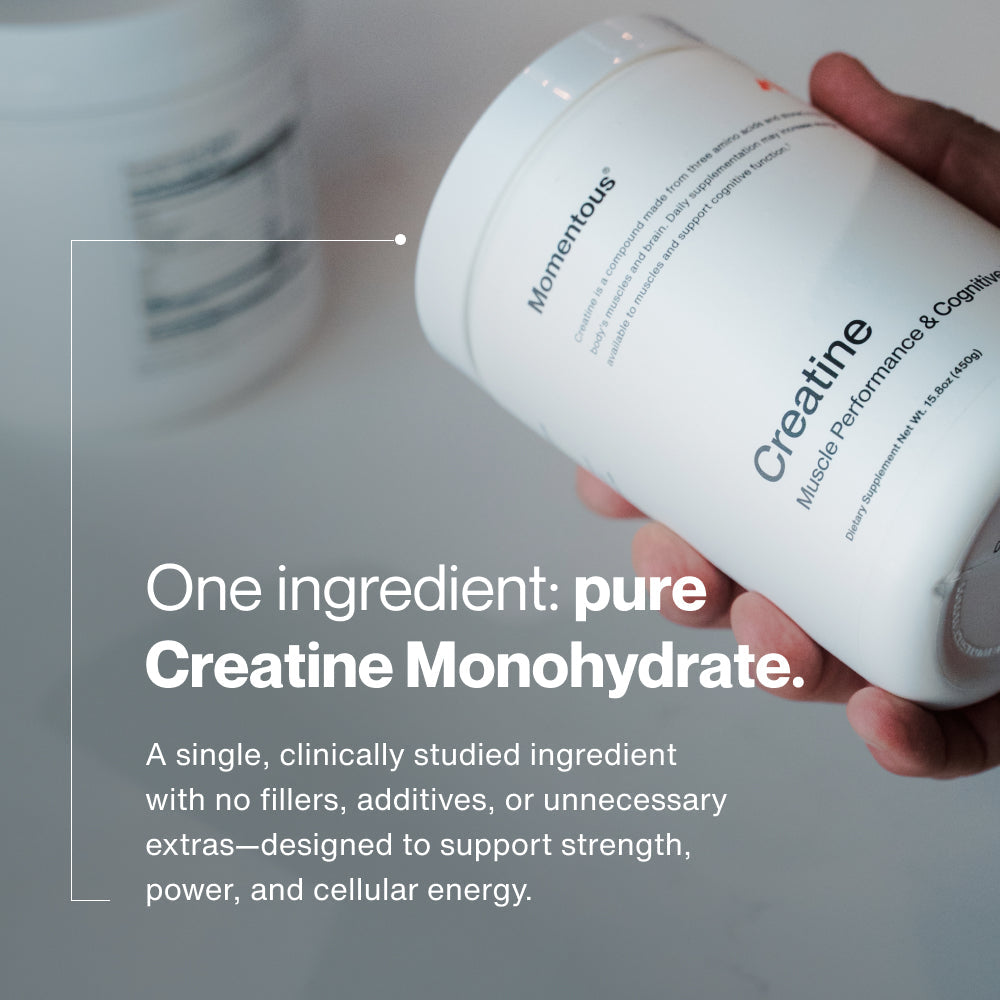 Momentous Creatine Monohydrate Powder (90 Serving Jar) - NSF Certified For Sport