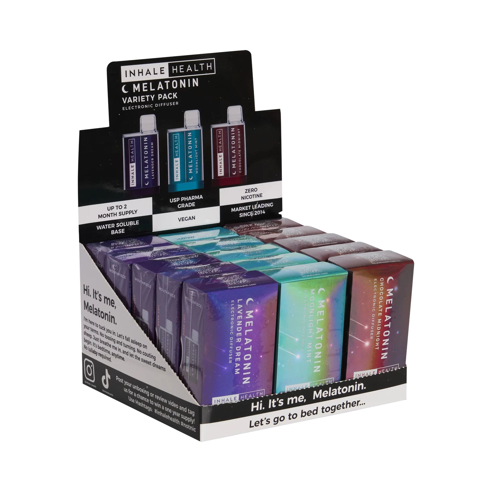 Inhale Health Melatonin Variety Pack (15-Pack Display Box)