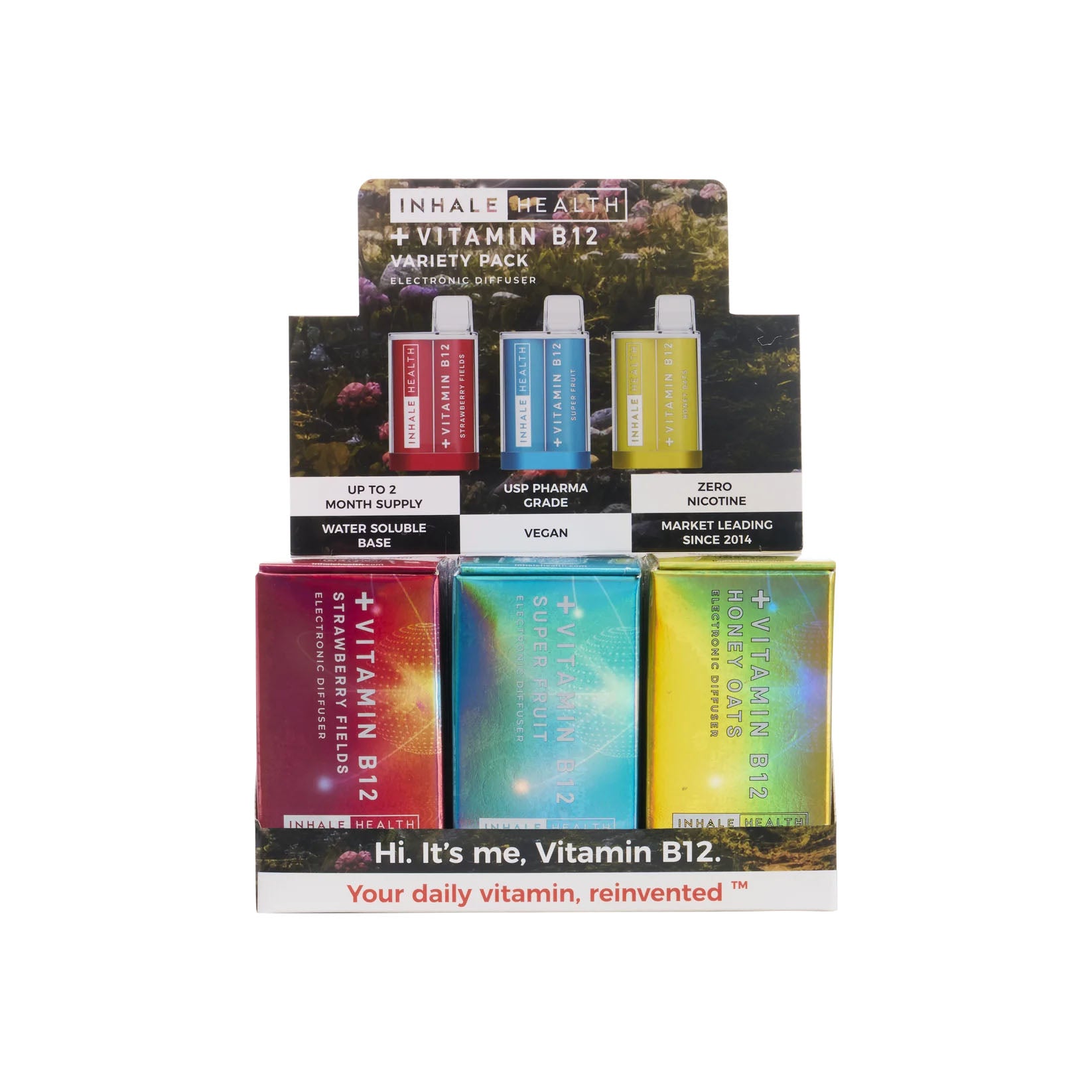 Inhale Health Vitamin B12 Variety Pack (15-Pack Display Box)