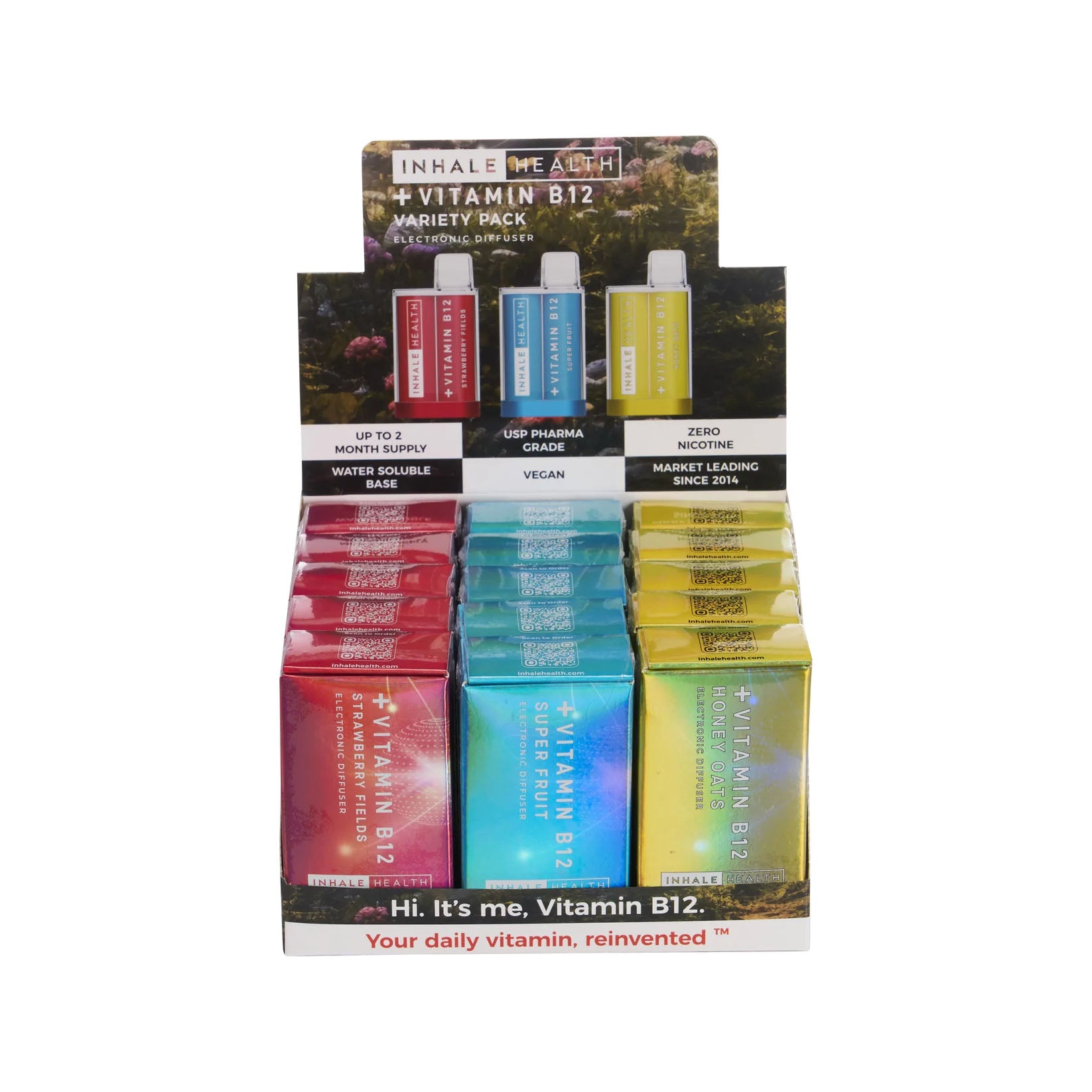 Inhale Health Vitamin B12 Variety Pack (15-Pack Display Box)