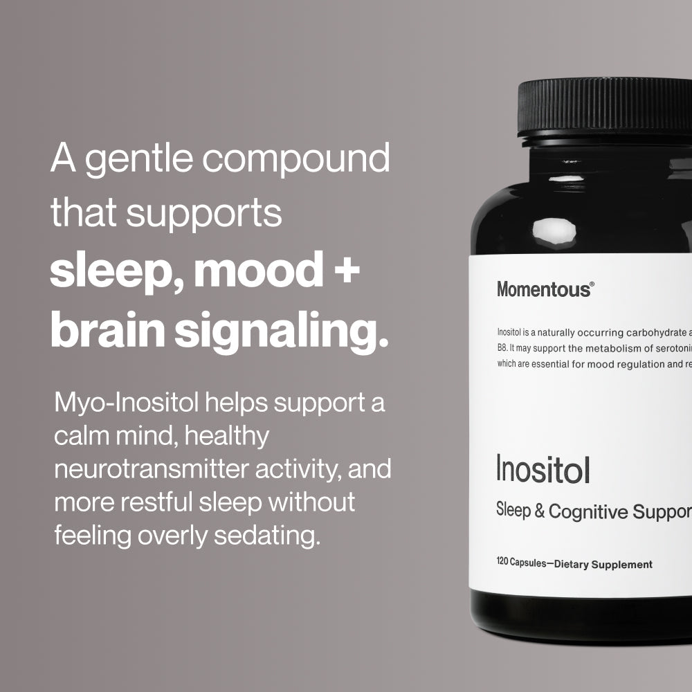Momentous Myo-Inositol 900 mg, Sleep & Mood Support | 120 Capsules — manufacturer product information