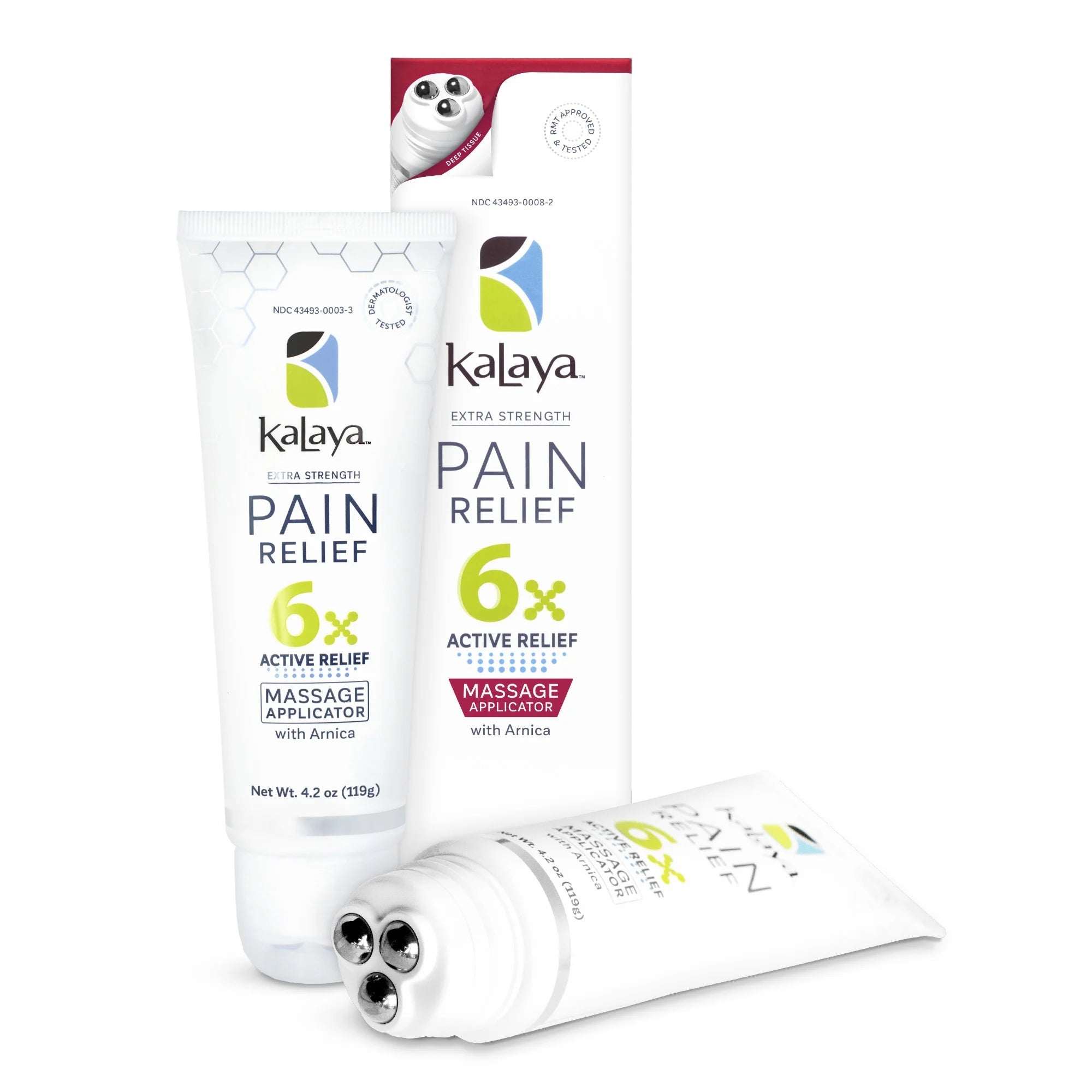 KaLaya 6x Extra Strength Pain Relief Cream w/Massage Applicator (4.2 oz)