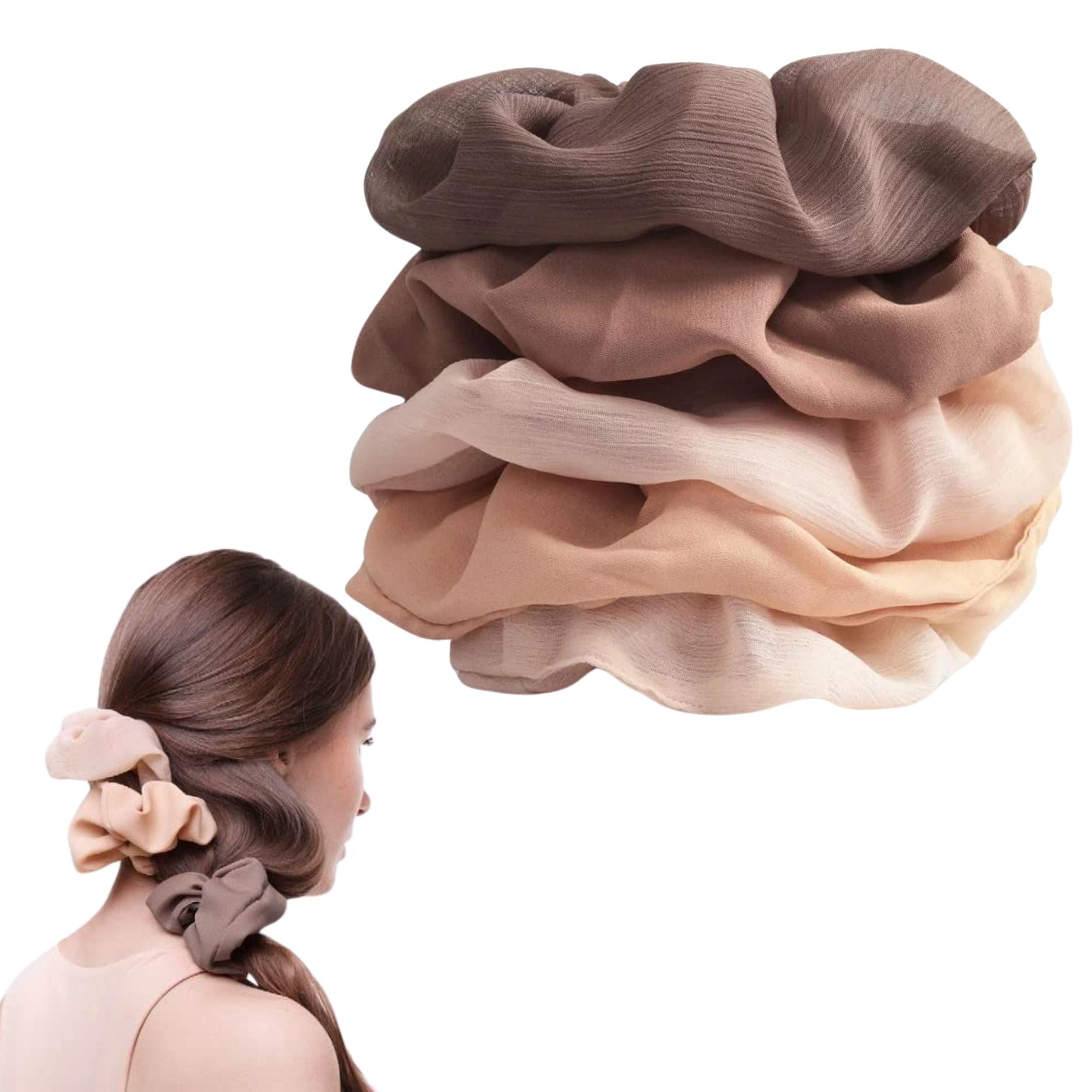 5 Designer Boutique Scrunchie Bundle Golden Hour Scrunchies - 5 Pack | BANDED – Banded main image 2