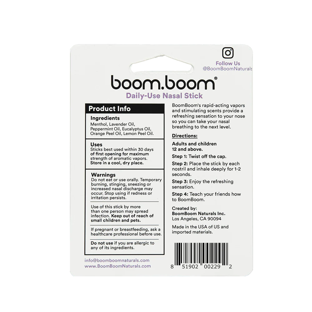 BoomBoom Naturals Nasal Stick (Lavender)