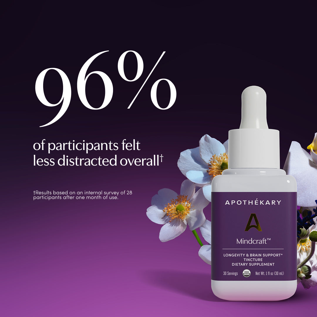 Apothékary Mindcraft™ Longevity & Brain Support Liquid Herbal Drops