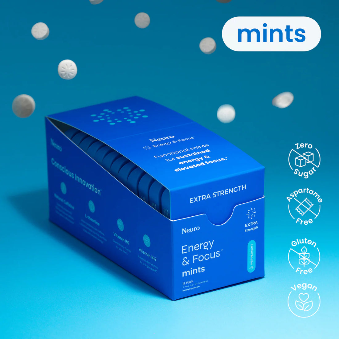 Neuro Extra Strength Energy & Focus™ Mints (Peppermint)