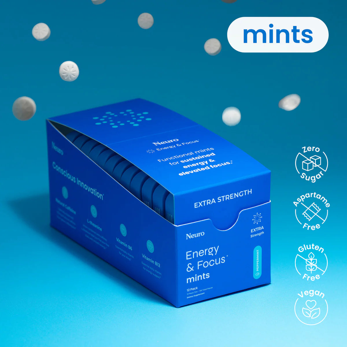 Neurix Mints Neuro Extra Strength Energy & Focus™ Mints - HSA/FSA Eligible ...