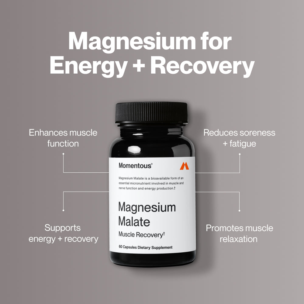 Momentous Magnesium Malate 220 mg, Muscle & Energy Support | 60 Capsules — manufacturer product information