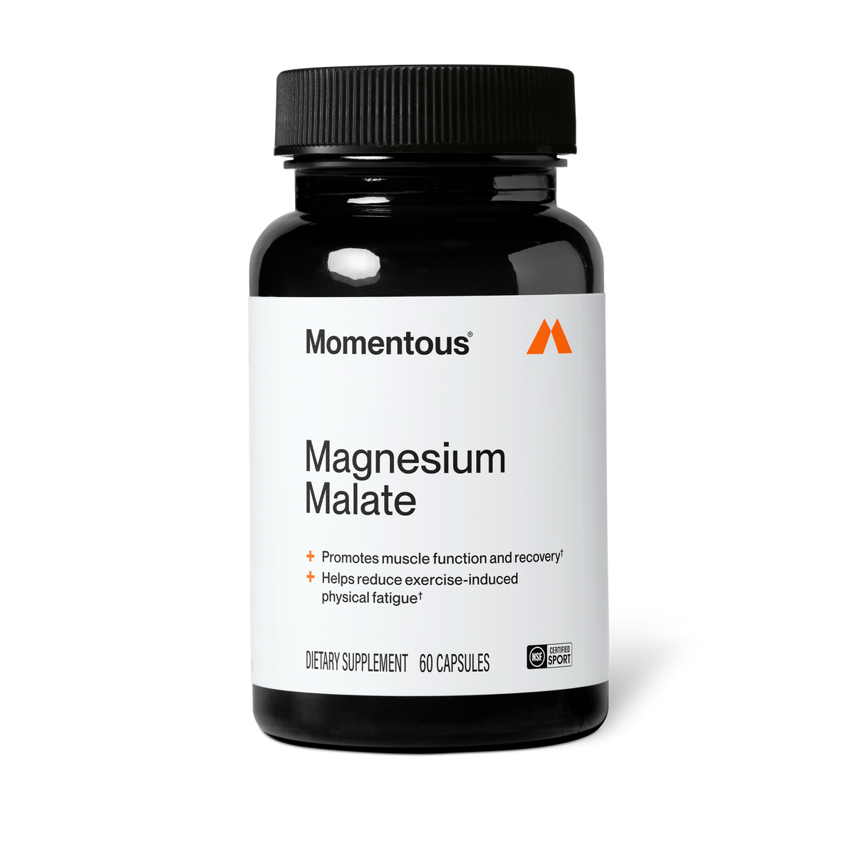 Momentous Magnesium Malate 220 mg, Muscle & Energy Support | 60 Capsules — front product image
