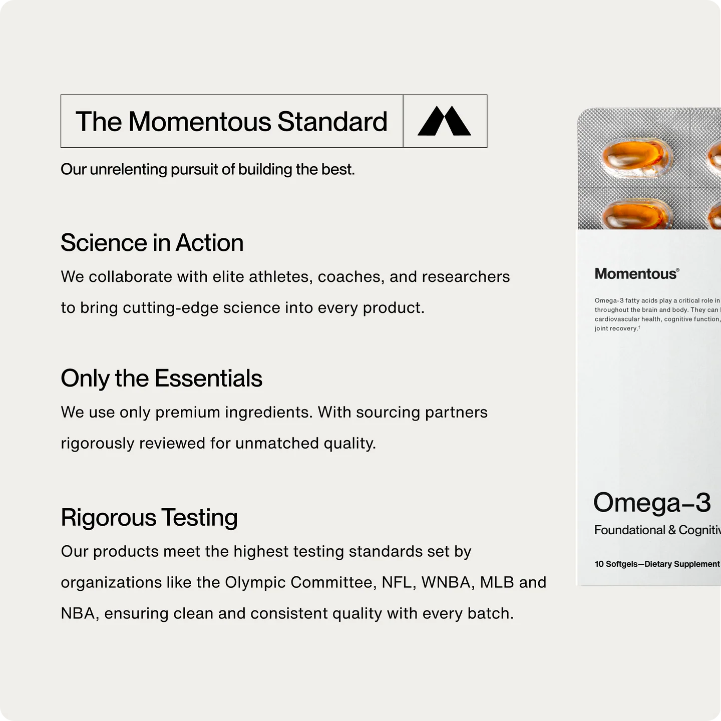 Momentous Omega-3 Softgel Capsules (5 Day Travel Pack) - NSF Certified Fish Oil
