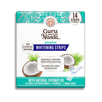 GuruNanda whitening strips with coconut oil teeth whitening kit 14 strips