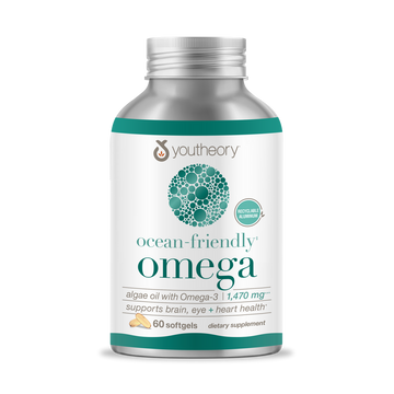 Youtheory® Ocean-Friendly Omega - Vegan Algae Omega 3 Softgel - with EPA & DHA - Heart, Eye & Brain Health