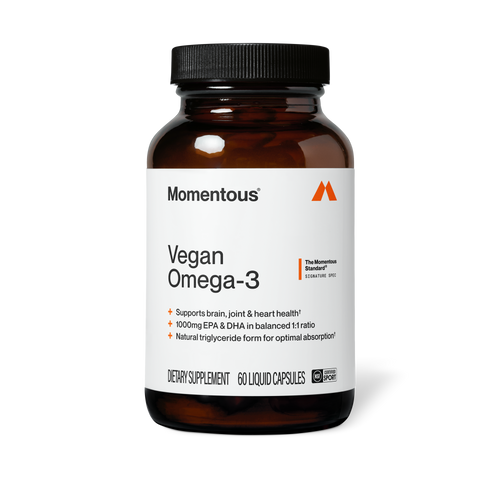 Momentous Vegan Omega-3 1,000 mg EPA + DHA | 60 Liquid Capsules