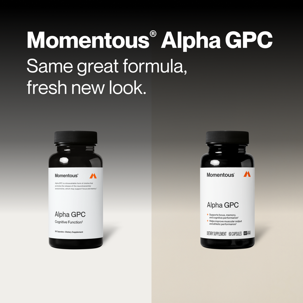 Momentous Alpha GPC 300 mg with AlphaSize®, Cognitive Support | 60 Capsules — manufacturer product information