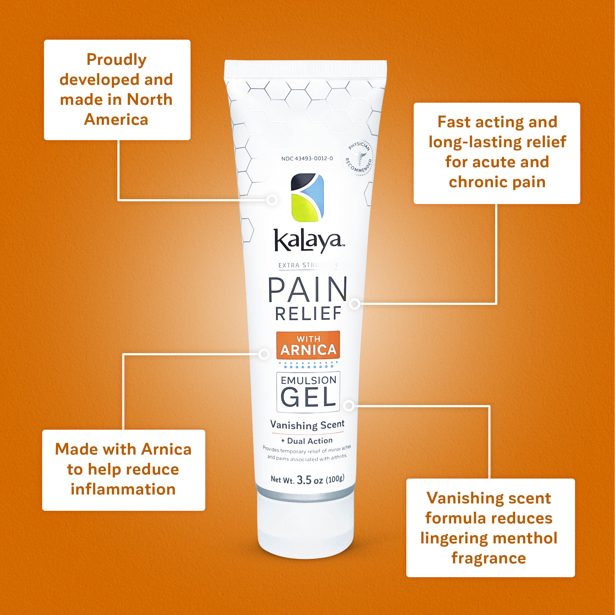 KaLaya Extra Strength Pain Relief Gel with Arnica (3.5 oz)