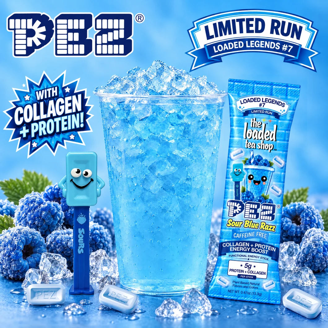 The Loaded Tea Shop PEZ Sour Blue Razz Caffeine-Free Limited Run