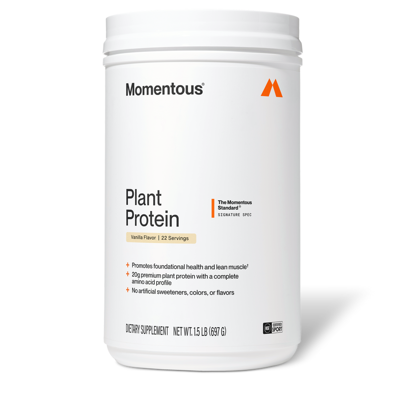 Momentous 100% Plant Protein – Vanilla, 22 Serving Jar