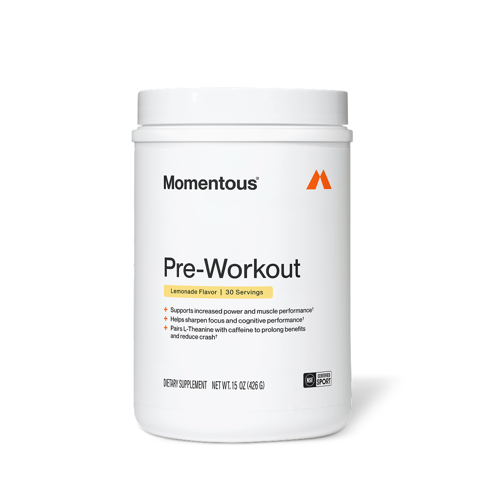 Momentous Pre-Workout Powder | Lemonade, 30 Servings — front product image
