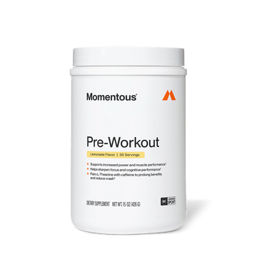 Momentous Pre-Workout Powder | Lemonade, 30 Servings — front product image
