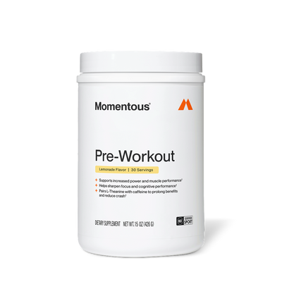 Momentous Pre-Workout Powder | Lemonade, 30 Servings — front product image