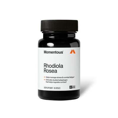 Momentous Rhodiola Rosea 100 mg, Stress & Energy Support | 60 Capsules — front product image