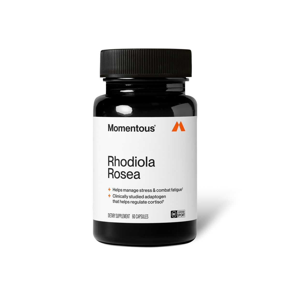Momentous Rhodiola Rosea 100 mg, Stress & Energy Support | 60 Capsules — front product image