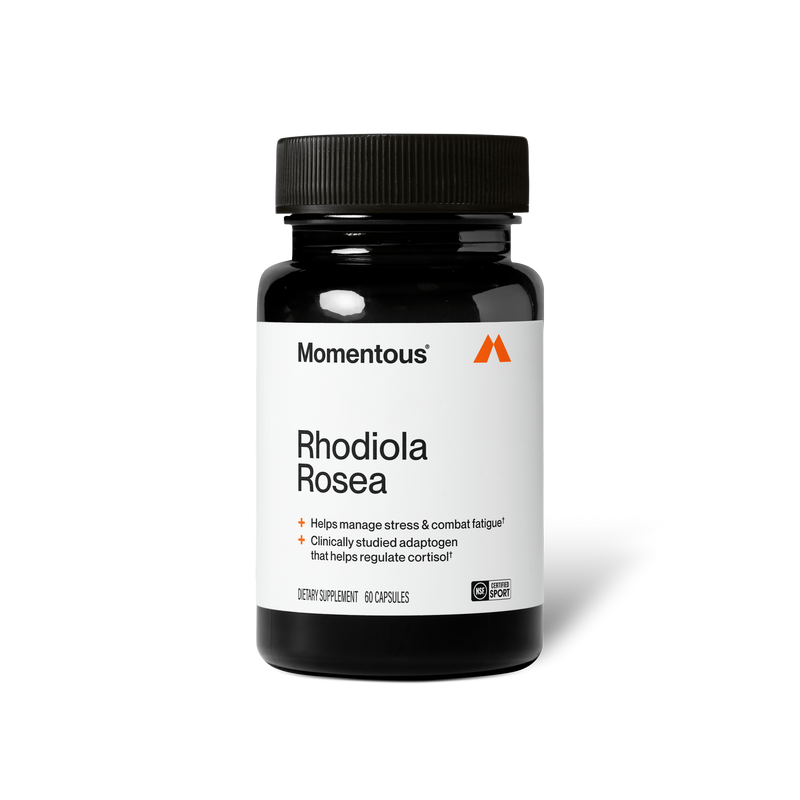 Momentous Rhodiola Rosea 100 mg, Stress & Energy Support | 60 Capsules — front product image