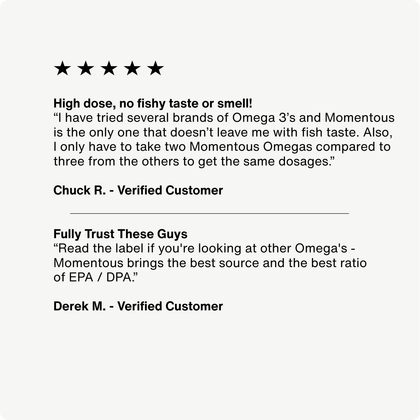Highly rated Momentous Omega-3 supplement customer reviews and feedback