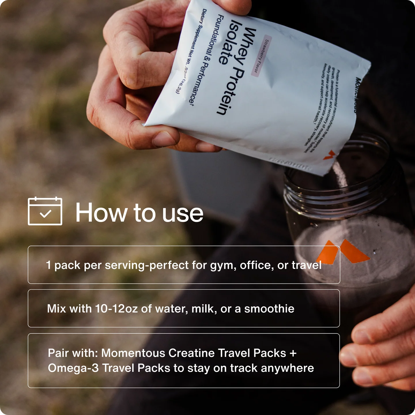 Momentous Grass Fed Whey Protein Isolate (10-Travel Packs)