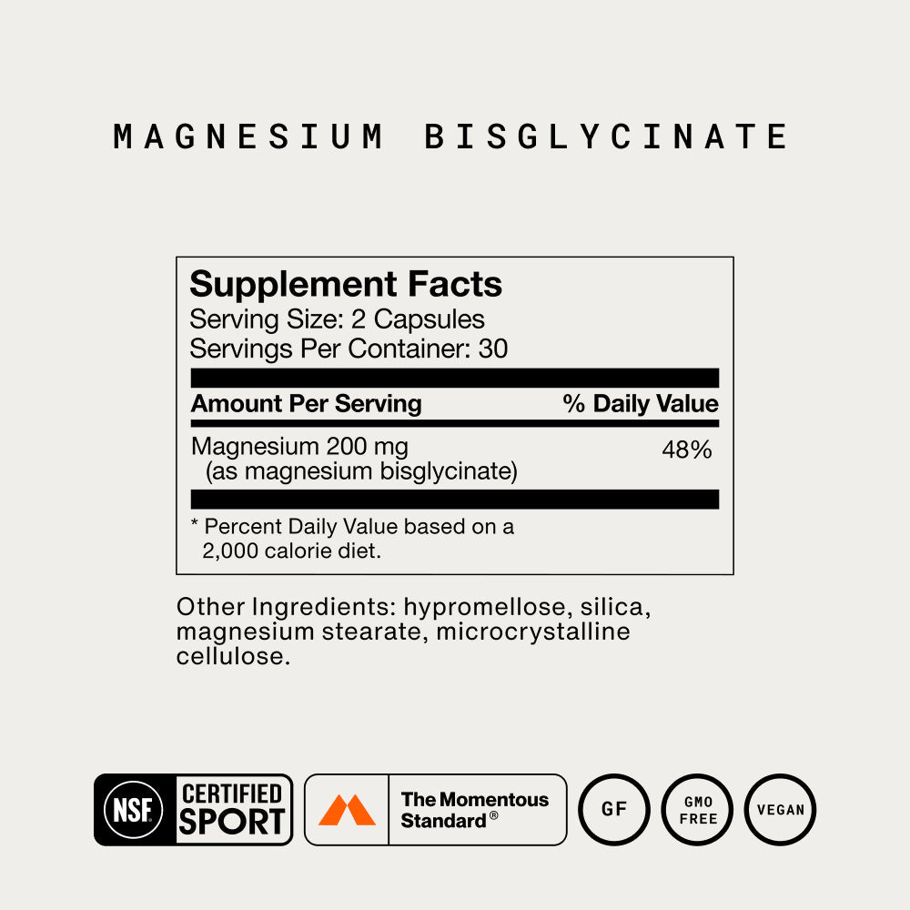 Momentous Magnesium Bisglycinate 200 mg, Sleep & Relaxation Support | 60 Capsules — Supplement Facts.jpg