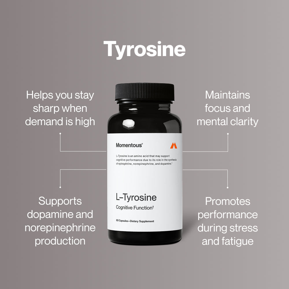 Momentous L-Tyrosine 500 mg, Focus Support | 60 Capsules — manufacturer product information