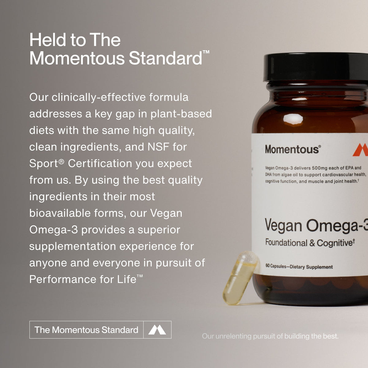 Momentous Vegan Omega-3 1,000 mg EPA + DHA | 60 Liquid Capsules — manufacturer product information