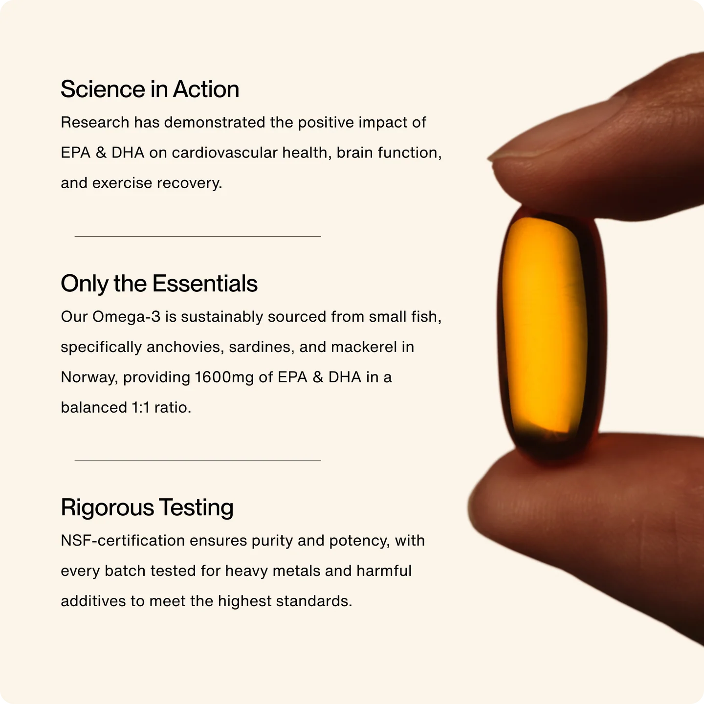 Premium Omega-3 fish oil softgels with EPA and DHA fatty acids