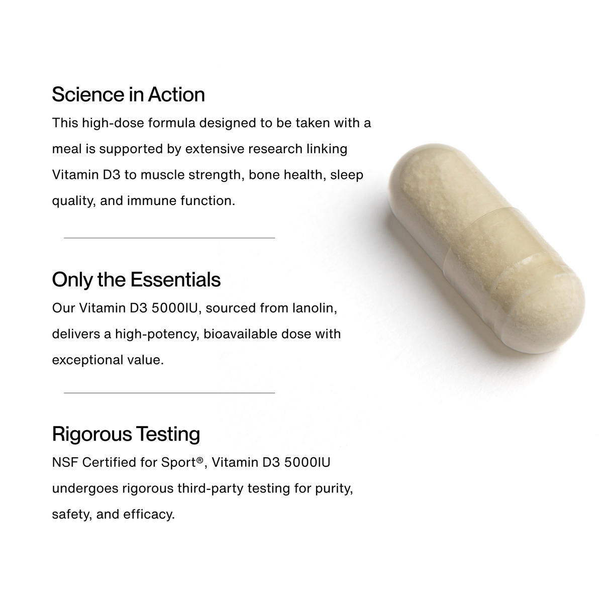 Momentous Vitamin D3 5000 IU, Bone & Immune Support | 60 Capsules — manufacturer product information
