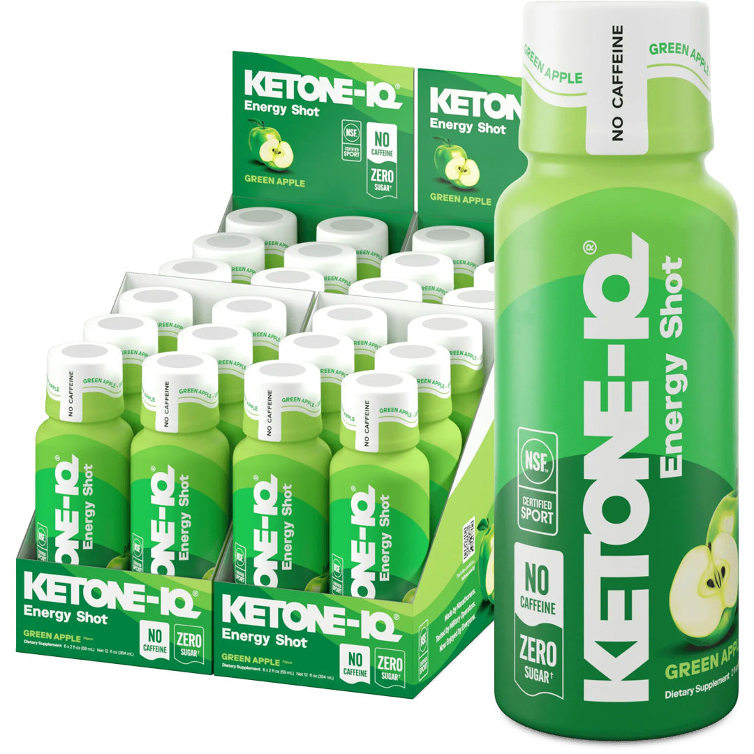 Ketone-IQ No Caffeine High Performance Energy Shot (Green Apple)