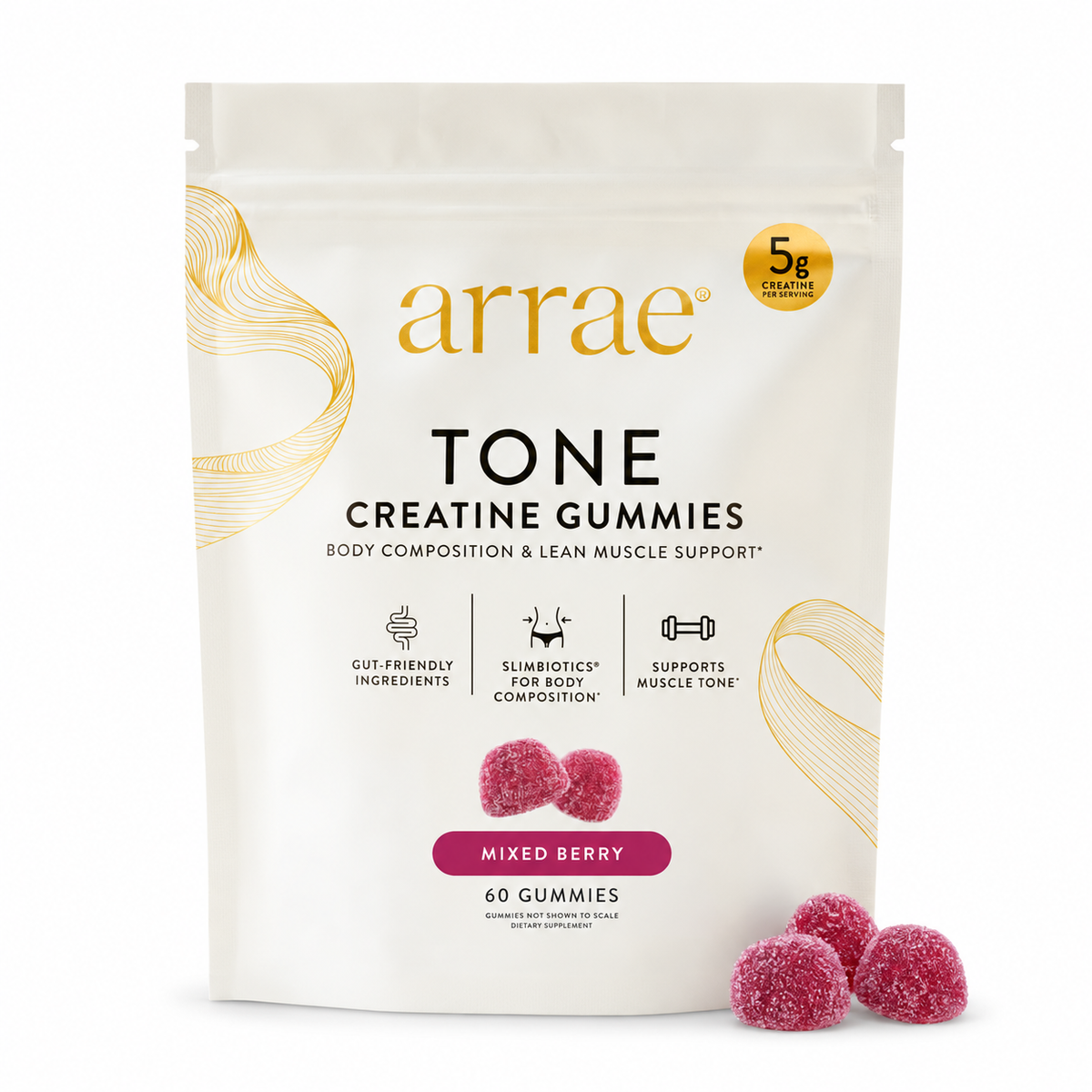 Arrae berry product on white background