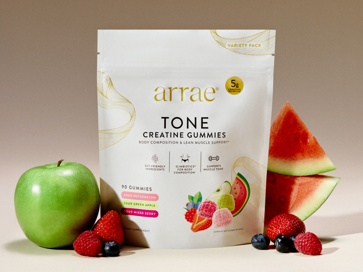 Arrae Tone Creatine Gummies – Variety Pack, 90 Gummies — product and lifestyle detail 4