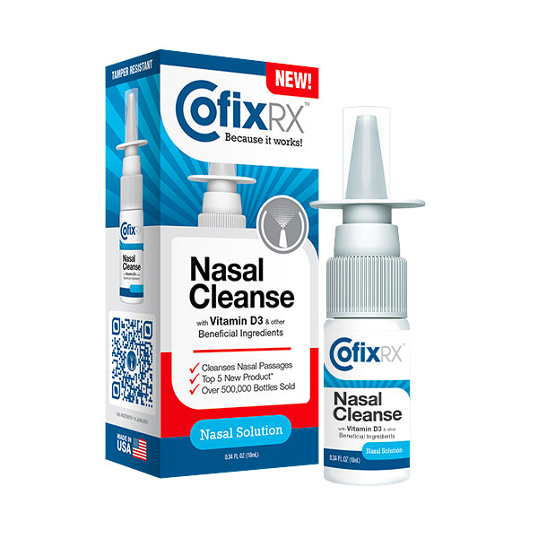 CofixRX Anti-Pathogen Nasal Cleanse Vitamin D3 spray bottle and packaging