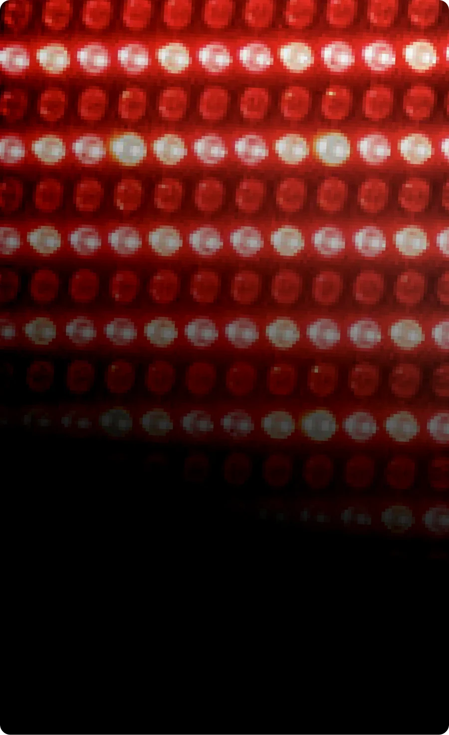 Red LED lights representing enhanced performance and recovery