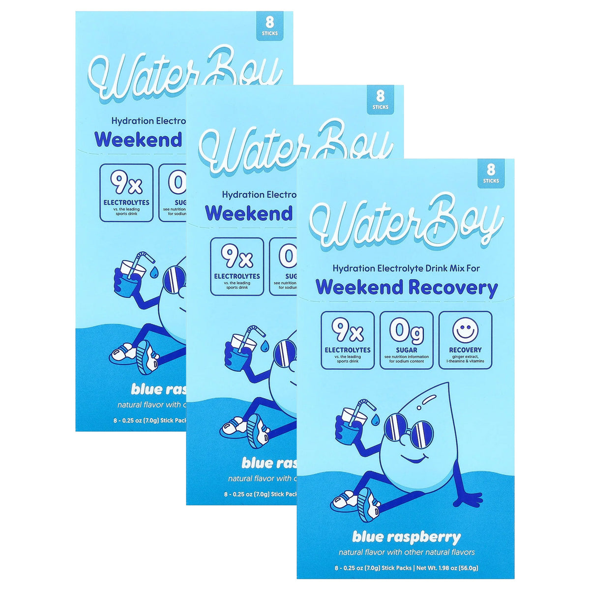 Waterboy Hydration Blue Raspberry Zoom in