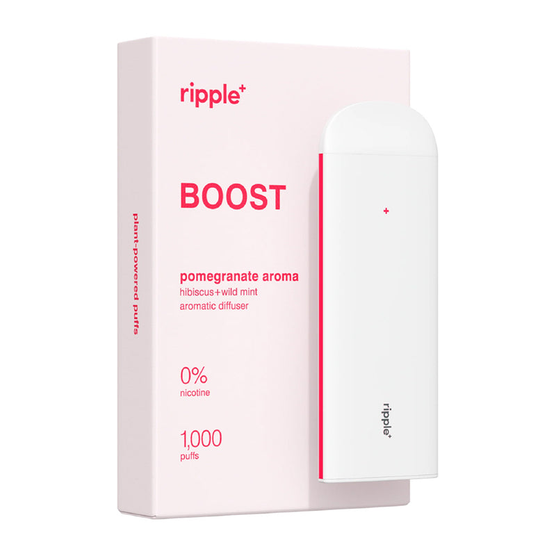 Ripple Boost disposable vape Pomegranate flavor device and packaging