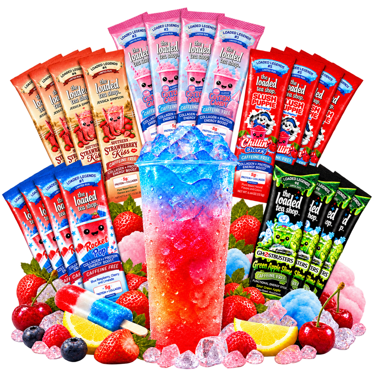 The Loaded Tea Shop Functional Energy Tea Packs (20 Legendary Favorites Bundle) Caffeine-Free