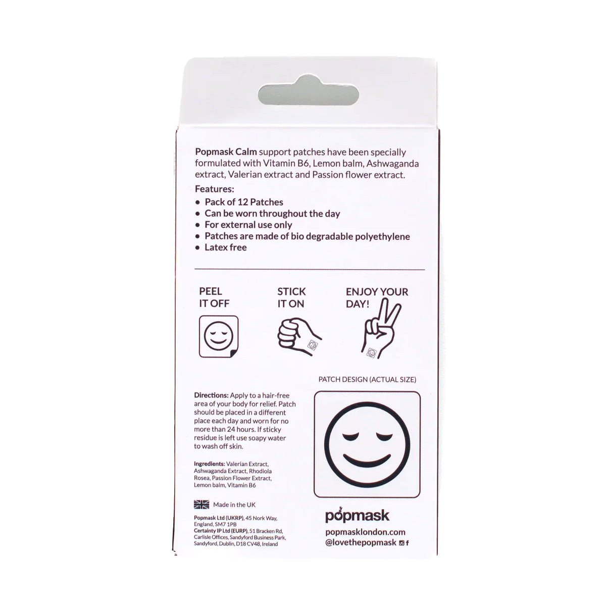 Popmask Calm Supporting Vitamin Patches