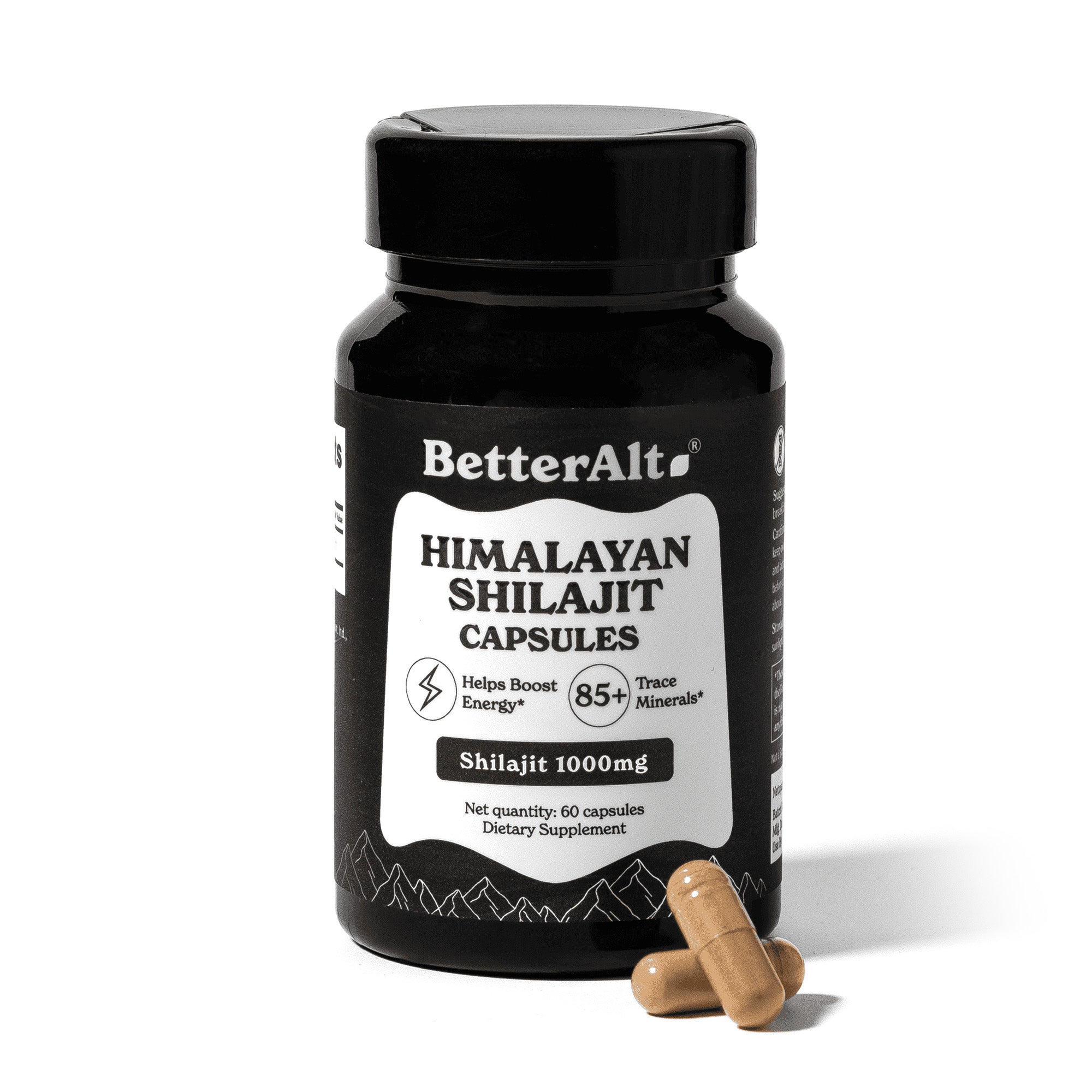 BetterAlt Pure Himalayan Shilajit Capsules for Energy & Stamina (1000mg)