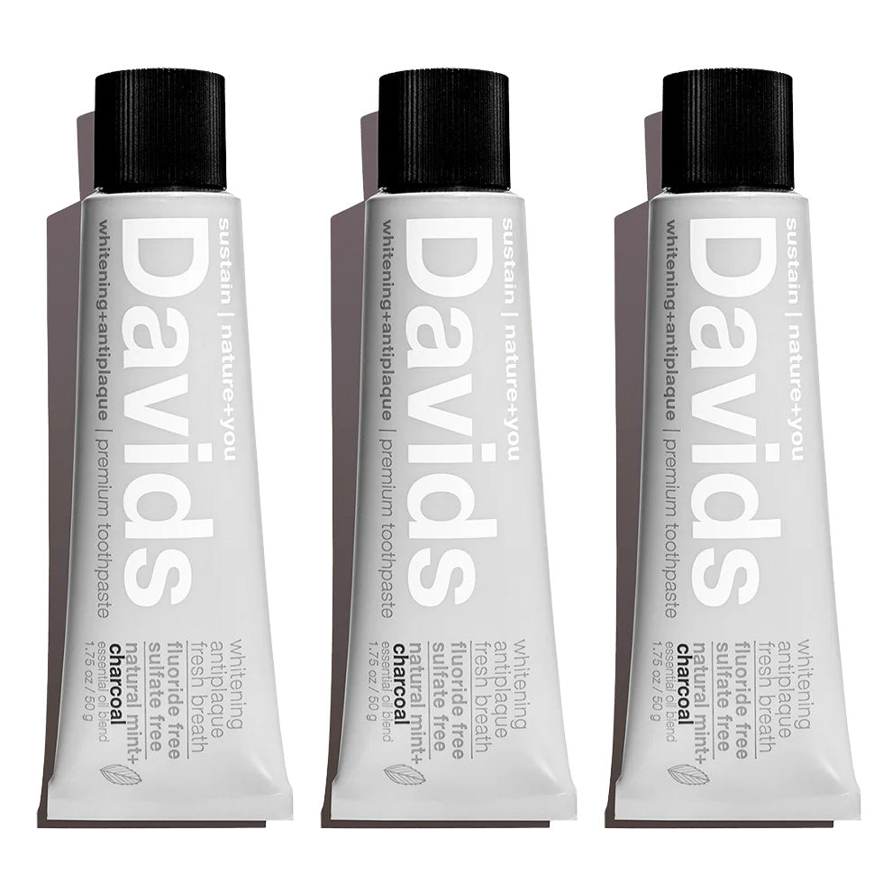 Davids Travel Size Premium Toothpaste (Charcoal+Peppermint)(1.75 oz)
