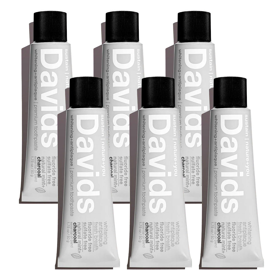 Davids Travel Size Premium Toothpaste (Charcoal+Peppermint)(1.75 oz)
