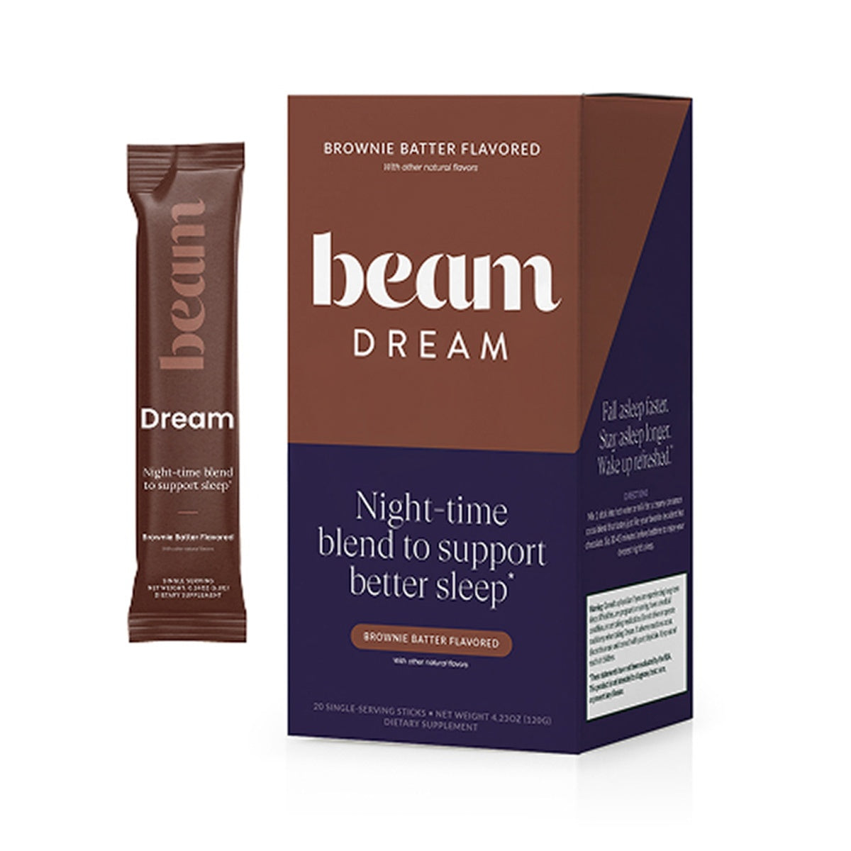 Beam Organics Dream Sleep Supplement - Brownie Batter (15 Servings)