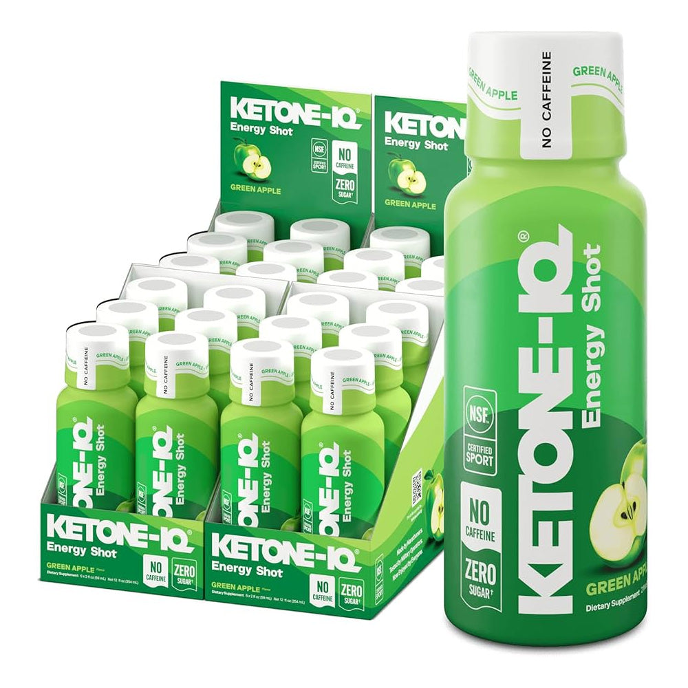 Ketone-IQ No Caffeine High Performance Energy Shot (Green Apple)